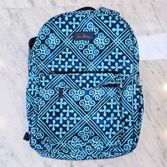 Vera Bradley Large Backpack Blue Batik Like New main image 8